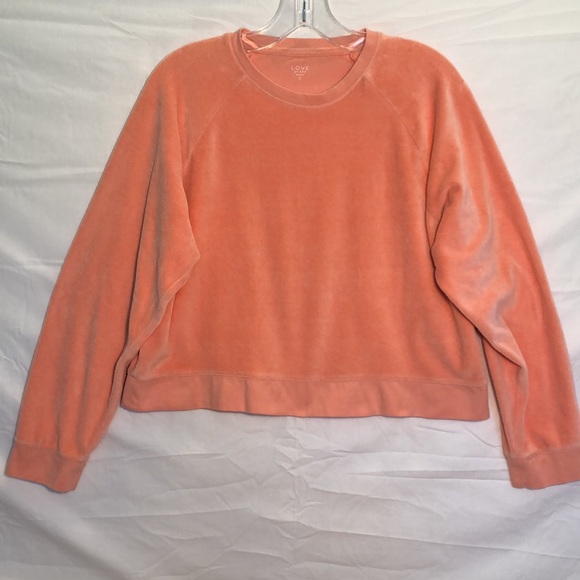 GAP peach velour long sleeve sweatshirt top size small - Picture 6 of 9